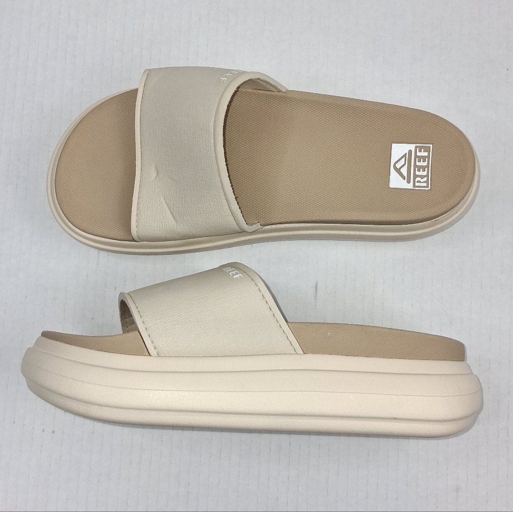 REEF Cushion Bondi Bay Beige Slide On Sandals 8